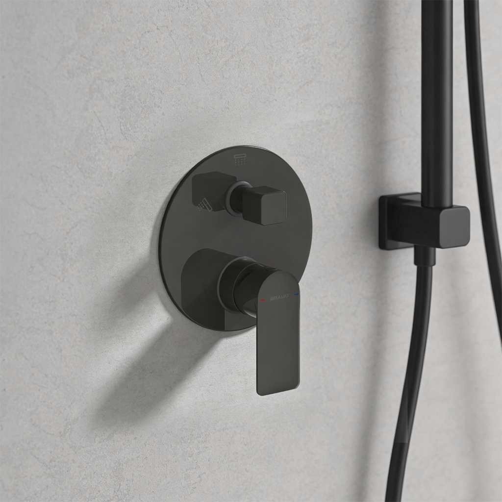 Elle Shower Mixer with Diverter Matte Black