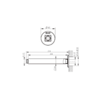 216mm Square Ceiling Arm Matte Black
