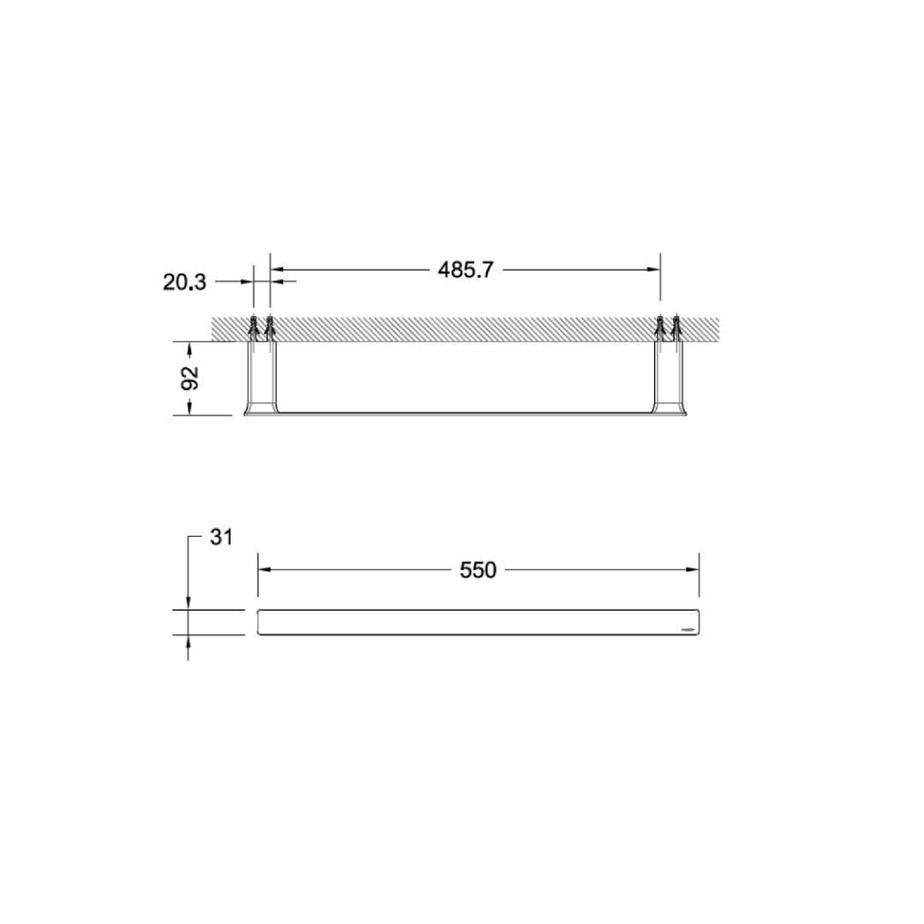 Single Towel Rail Matte Black
