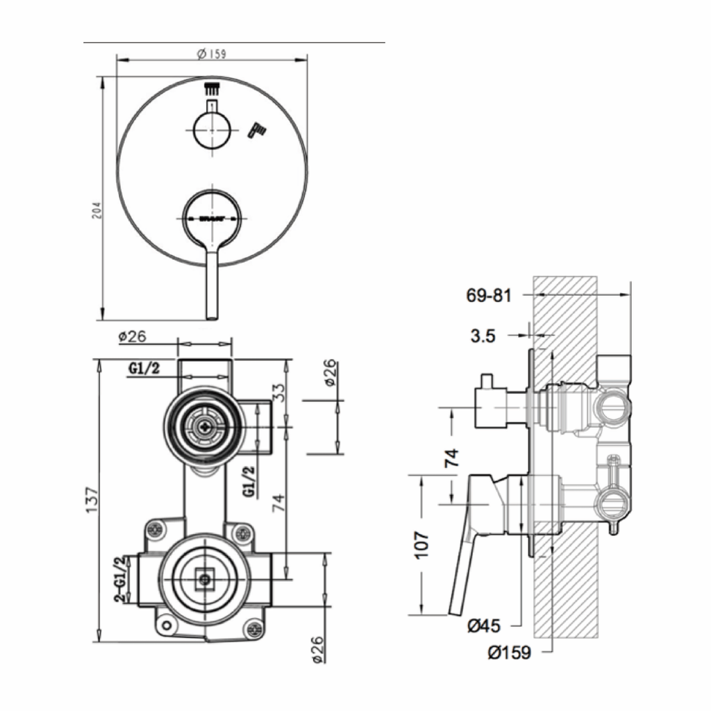 Affability Shower Mixer with Diverter