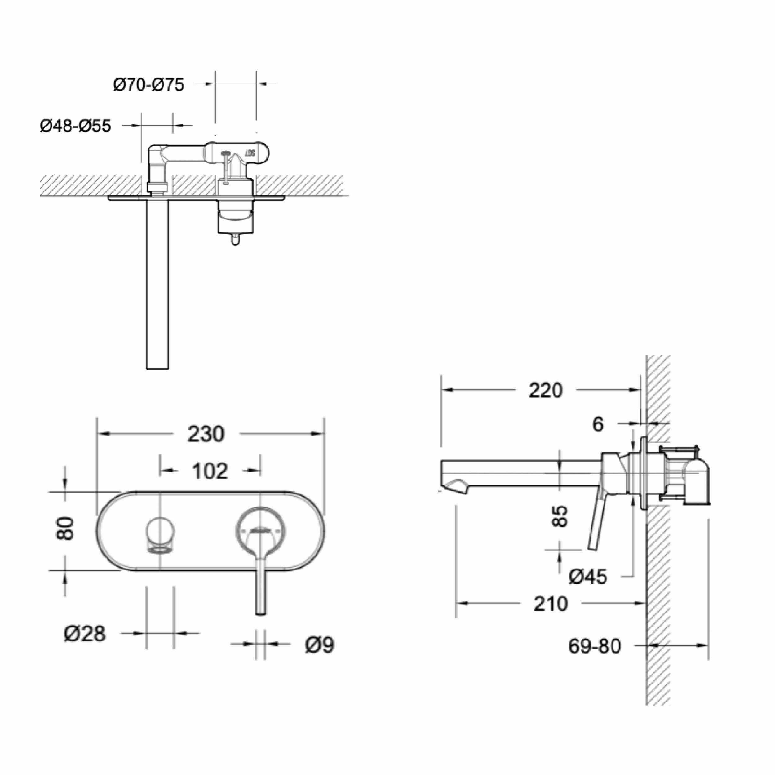 Affability Wall Basin Mixer