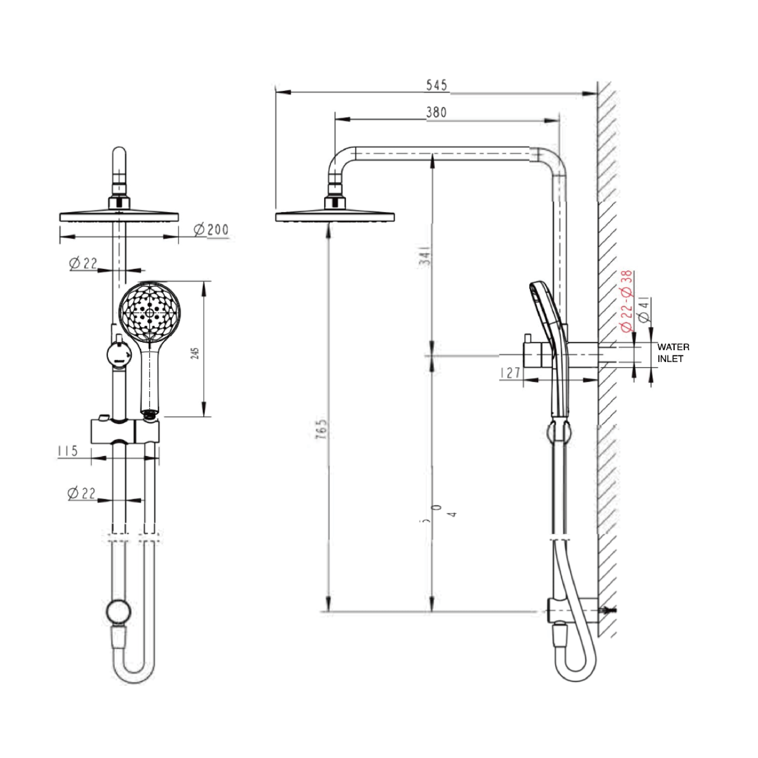 Affability Shower Combo