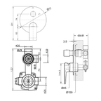 Elle Shower Mixer with Diverter Gun Metal