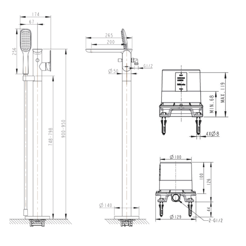Gina Free Standing Bath Mixer