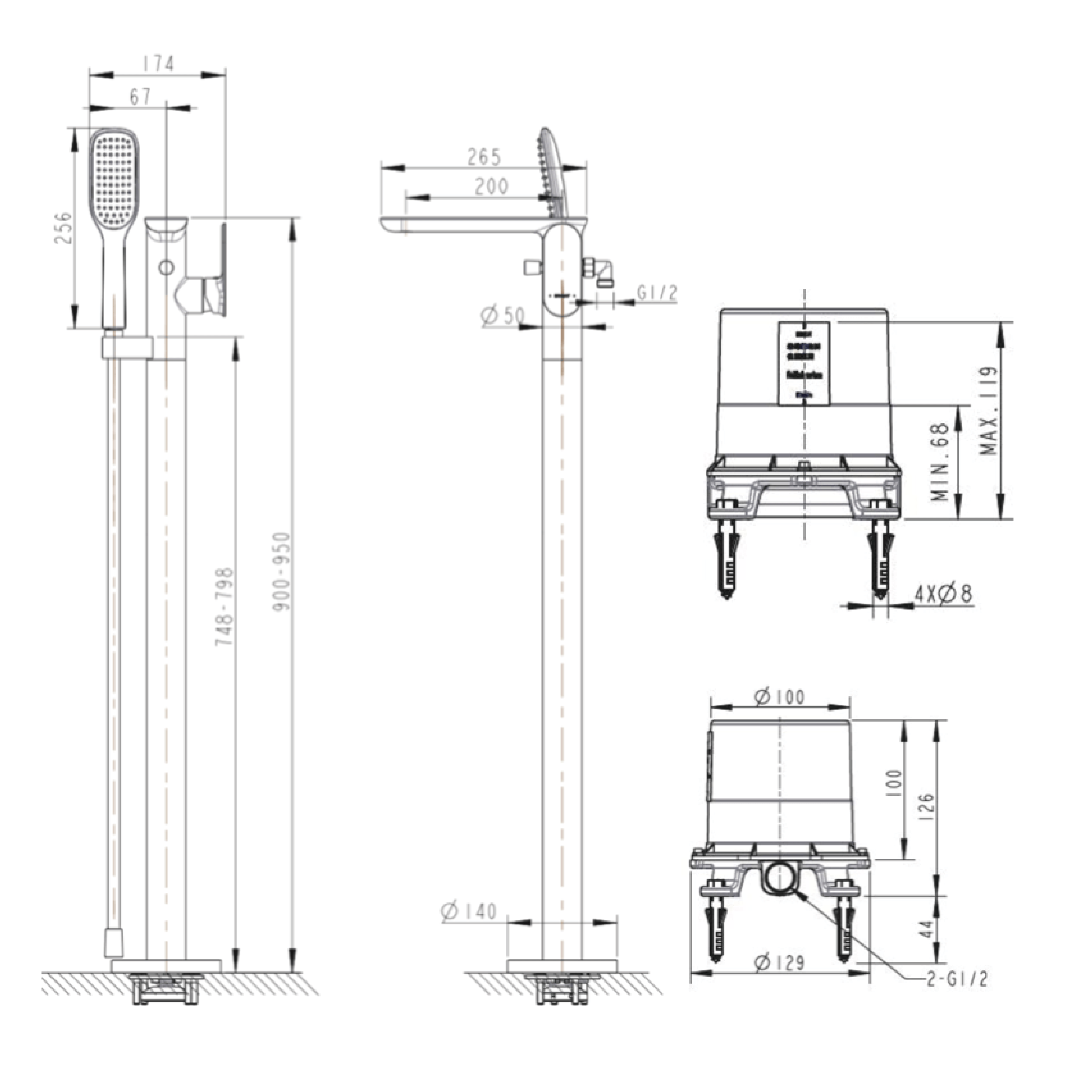 Gina Free Standing Bath Mixer
