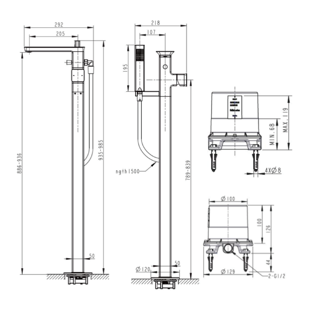 Phillis Free Standing Bath Mixer