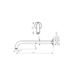 375mm Square Shower Arm Brushed Nickel