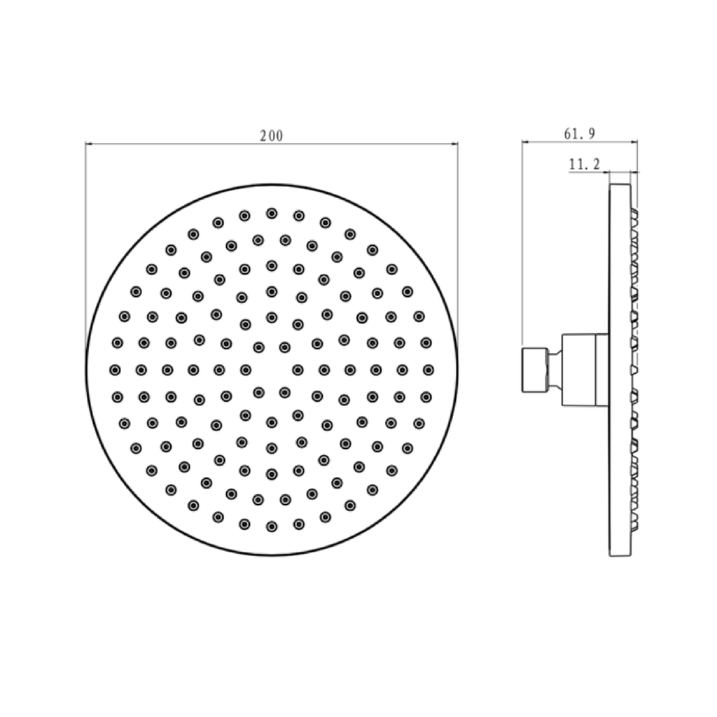 200mm Shower Head Chrome