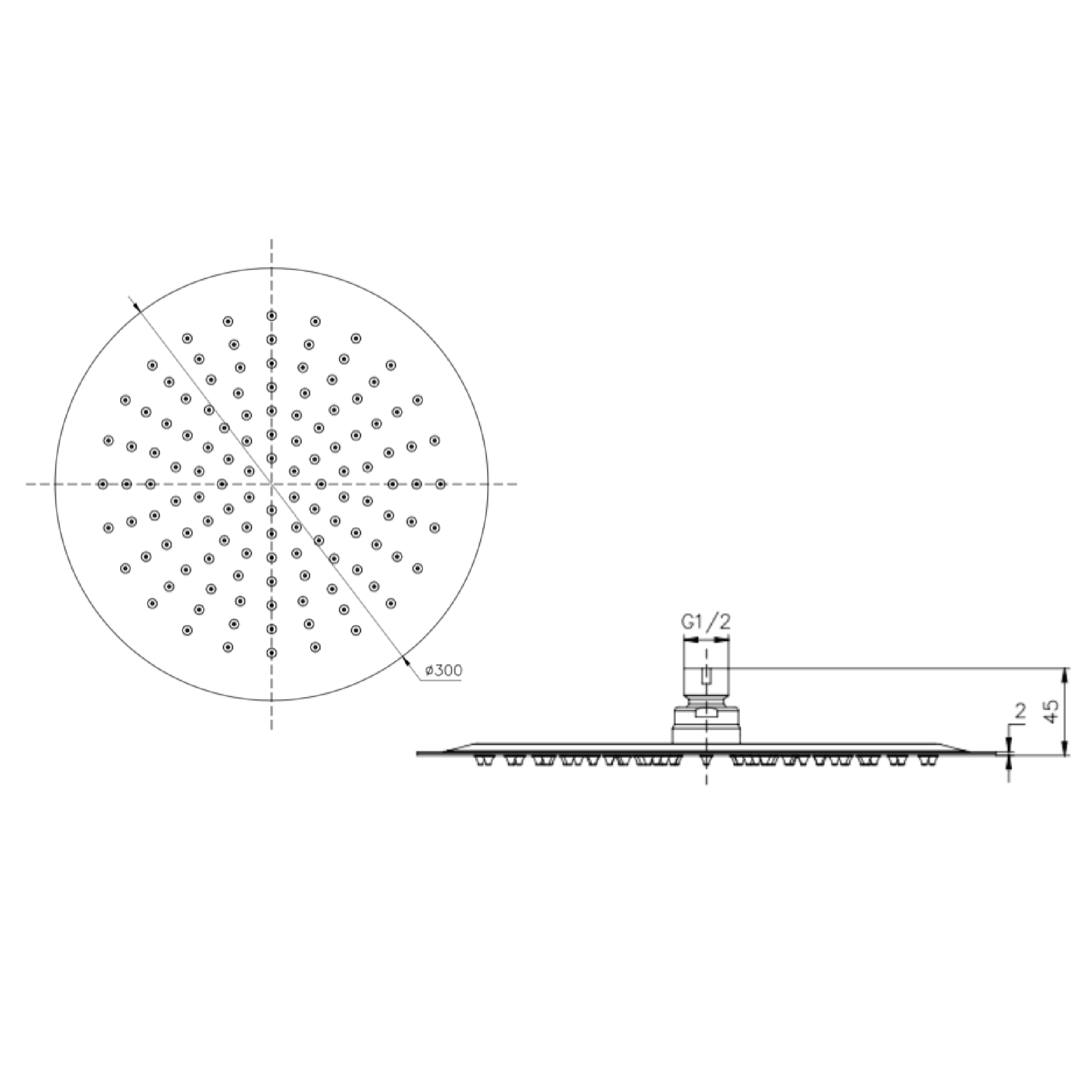 300mm Shower Head Chrome