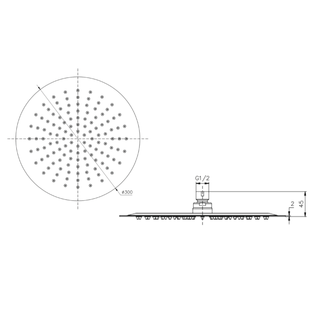 300mm Shower Head Matte Black