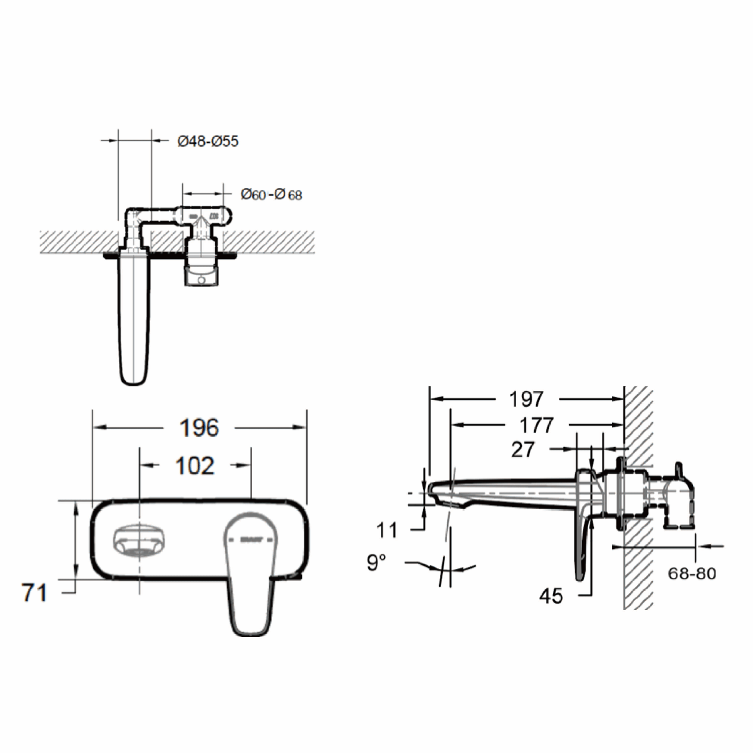 Source Wall Basin Mixer
